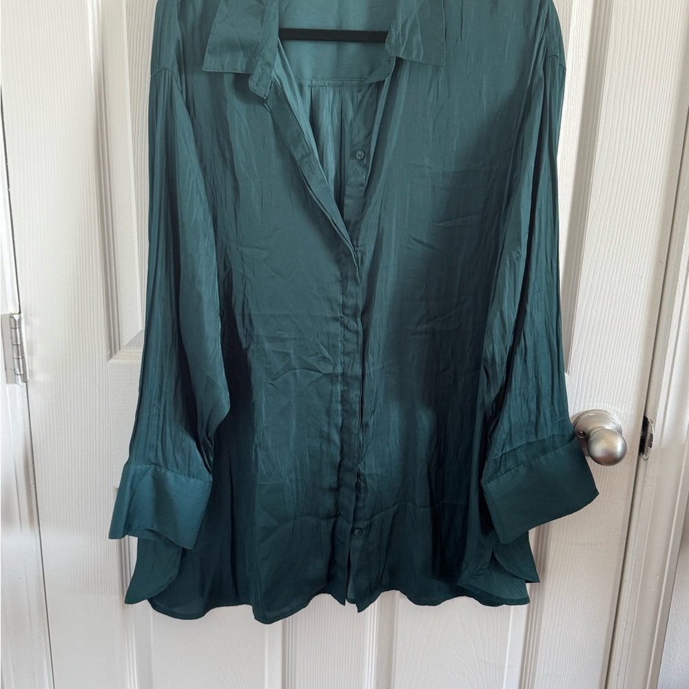 Old Navy Deep Teal Button-Down Blouse